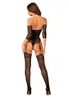 Нейлоновый бодистокинг с имитацией чулок Obsessive Bodystocking G333 S/M/L, black, с доступом photo 2