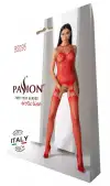 Бодистокинг с множеством бретелей Passion BS095 One Size, red, имитация пояса и чулок, с доступом photo 6
