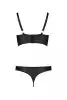 Комплект из экокожи Passion Malwia Bikini 6XL/7XL black, с люверсами и ремешками, бра, трусики photo 4