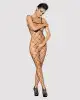Бодистокинг с крупной ячейкой и открытой грудью Obsessive Bodystocking N102 S/M/L, черный photo 2