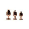 Металлическая анальная пробка Wooomy Tralalo Rose Gold Metal Plug Magenta M, диаметр 3,4 см, длина 8 photo 3