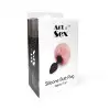 Силиконовая анальная пробка М Art of Sex - Silicone Bunny Tails Butt plug, цвет Белый, диаметр 3,5 с photo 4