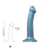Насадка для страпона Strap-On-Me Mono Density Dildo Blue M, диам. 3,3см, однослойный силикон, гибкий photo 2