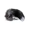 Металлическая анальная пробка Лисий хвост Alive Black And White Fox Tail L, диаметр 3,9 см photo 2