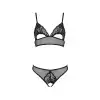 Комплект: браллет с ажурным лифом и трусиками Christa Set with Open Bra black L/XL — Passion photo 3