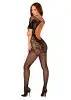 Сетчатый бодистокинг с цветочным рисунком Obsessive Bodystocking F238 S/M/L, black, с доступом photo 2