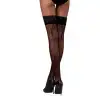 Чулки Passion ST120 3/4 черные, на ажурной силиконовой резинке, с изысканным декором photo 2