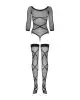 Бодистокинг Obsessive Bodystocking G320 S/M/L, чулки, боди, декор в виде линий photo 6