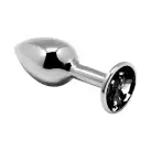Металлическая анальная пробка с кристаллом Alive Mini Metal Butt Plug Black L photo 1