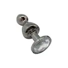 Металлическая анальна пробка Wooomy Lollypop Double Ball Metal Plug M, диаметр 3,1 см, длина 9,4 см photo 1