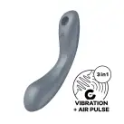 Вакуумный стимулятор с вибрацией Satisfyer Curvy Trinity 1 Bluegrey, игрушка 3в1 photo 1