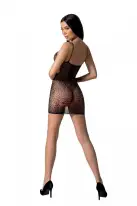 Ажурное мини-платье на тонких бретелях Passion BS096 One Size, black, плетение на груди photo 2