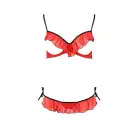 Комплект белья CHERRY SET OpenBra red L/XL - Passion Exclusive: открытый лиф, трусики-юбочка photo 3