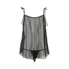 Сорочка прозрачная беби долл MELANIA CHEMISE black XXL/XXXL - Passion, трусики, на тонких бретелях photo 4