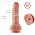 Ультрареалистичный фаллоимитатор для секс-машин Hismith 8.3″ 2-layers Silicone Flesh Dildo, двухслой photo 3