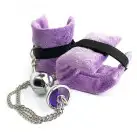 Наручники с металлической анальной пробкой Art of Sex Handcuffs with Metal Anal Plug size M Purple photo 3