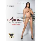 Телесные колготки с открытым доступом, контрастная линия TIOPEN 010 beige 1/2 (20 den) — Passion photo 5