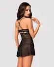 Эротический кружевной комплект с сеточкой Obsessive 838-BAB-1 babydoll & thong black XXL, черный photo 2