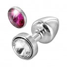 Анальная пробка со сменными стразами Diogol Anni Magnet Silver Cristal/Fushia 25мм photo 1