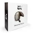 Силиконовая анальная пробка с хвостом из натурального меха Art of Sex size M Artctic fox photo 6