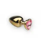 Анальная пробка,Gold Heart Pink Topaz, L photo 1