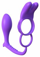 Эрекционное кольцо Ass-Gasm Vibrating Rabbit на пенис и мошонку с анальным стимулятором фиолетовый с photo 1