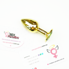 Маленькая золотистая анальная пробка 7,5смХ2,7см photo 4