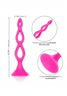 CalExotic Booty Call Silicone Triple Probe - тройная полая анальная пробка, 10,25х3,25 см, розовый photo 3