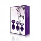 Набор анальных пробок с кристаллом Rianne S: Booty Plug Set Purple, диаметр 2,7см, 3,5см, 4,1см photo 7