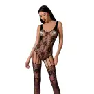 Ажурный бодистокинг с имитацией чулок Passion BS074 black photo 1